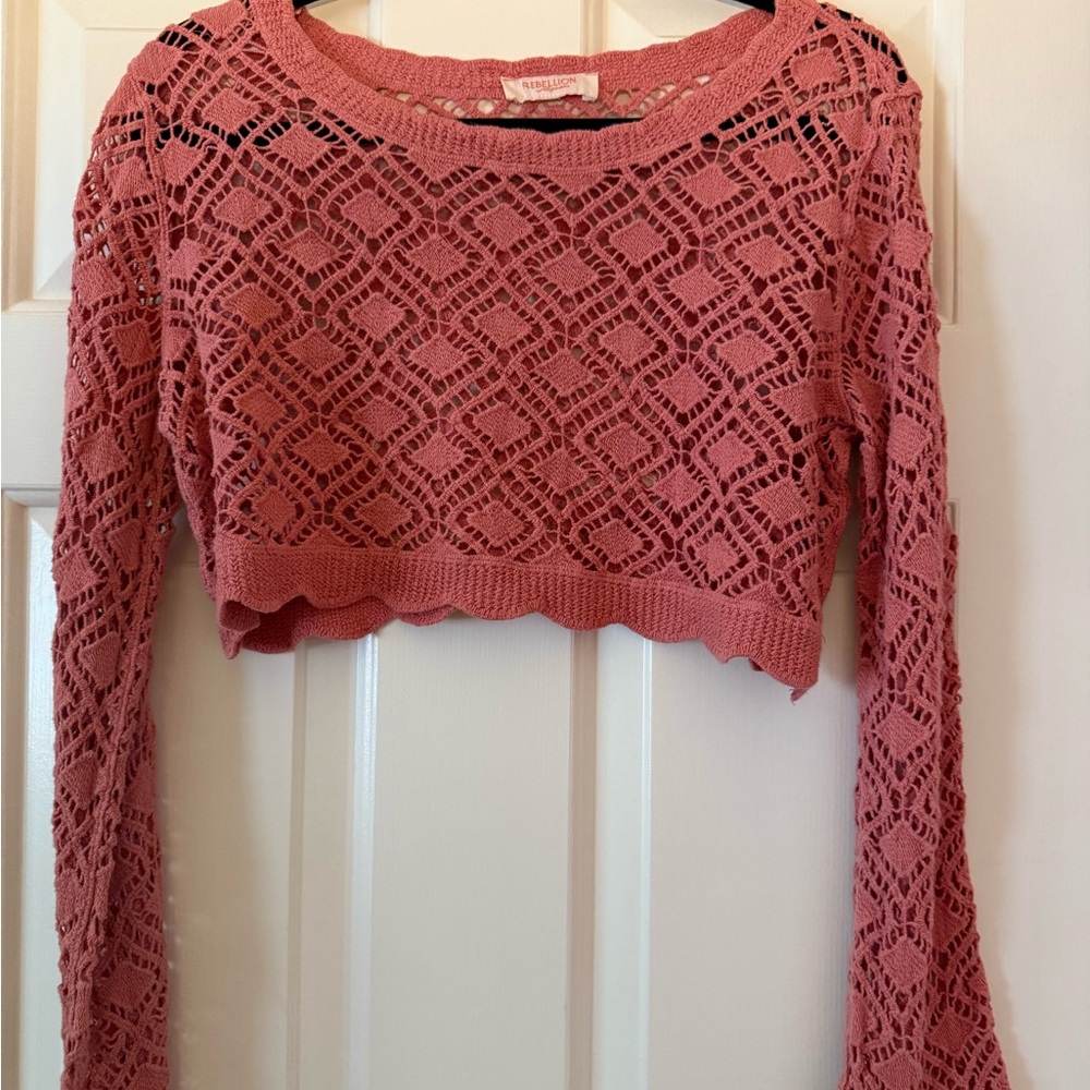 Rebellion Again Cotton Boho Cropped Crochet
Sweater